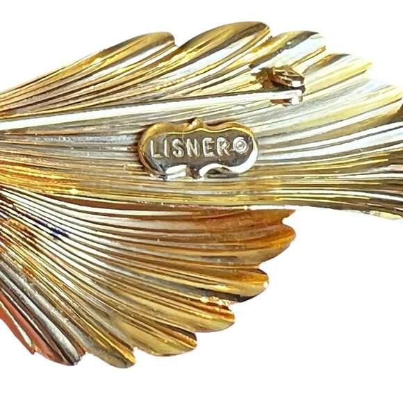 Lisner Vintage Gold Tone Bow Brooch Pin Granny Core Boho Career Wear it All - Picture 2 of 8